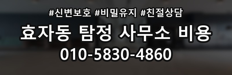 효자동 탐정 사무소 비용 산출 시 참고되는 요소들