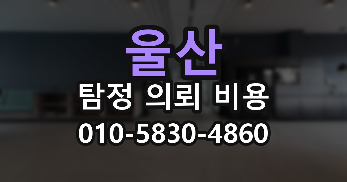 울산 탐정 의뢰 비용 의뢰 전에 점검해야 할 사항